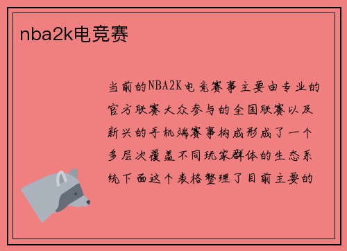 nba2k电竞赛